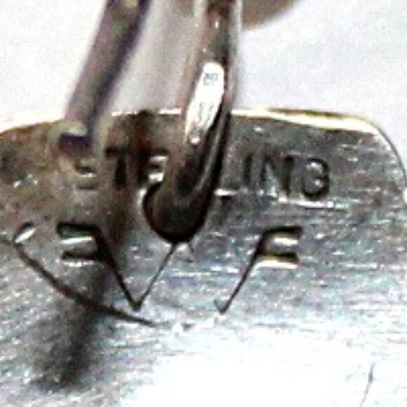 Vintage Sterling Silver Heart Earrings - Picture 4 of 5